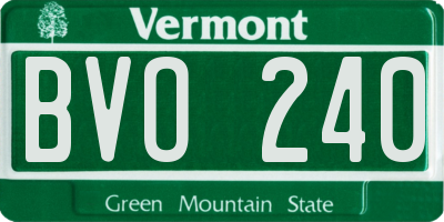 VT license plate BVO240