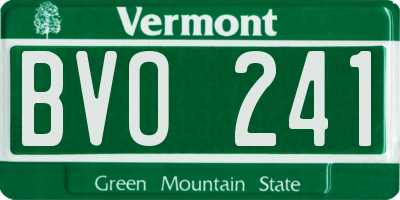 VT license plate BVO241