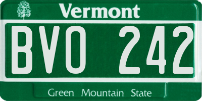 VT license plate BVO242