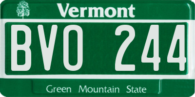 VT license plate BVO244
