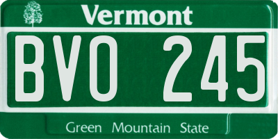 VT license plate BVO245