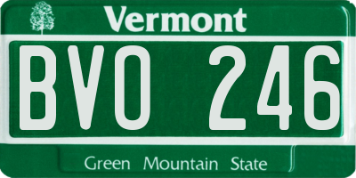 VT license plate BVO246