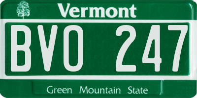VT license plate BVO247