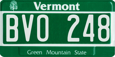 VT license plate BVO248