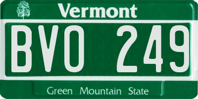 VT license plate BVO249