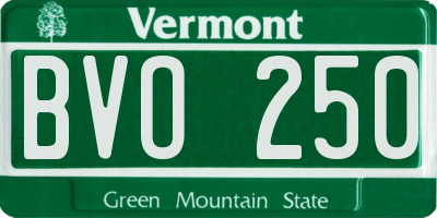 VT license plate BVO250