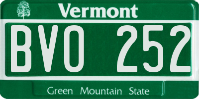 VT license plate BVO252