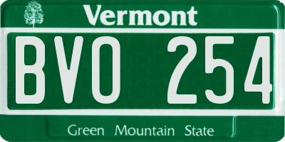 VT license plate BVO254