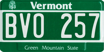 VT license plate BVO257