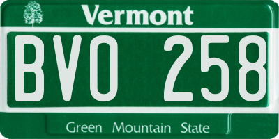 VT license plate BVO258