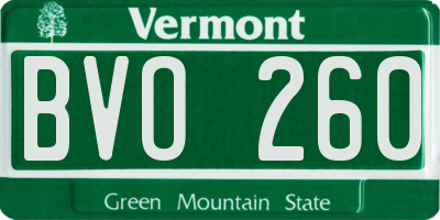 VT license plate BVO260