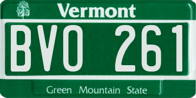 VT license plate BVO261