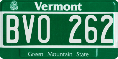 VT license plate BVO262