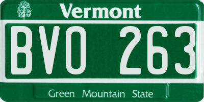 VT license plate BVO263