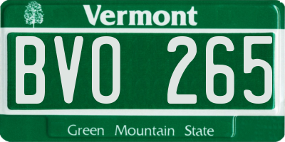 VT license plate BVO265