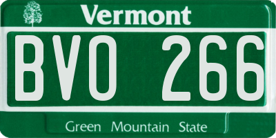 VT license plate BVO266