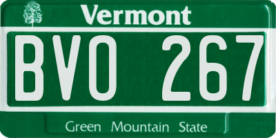 VT license plate BVO267