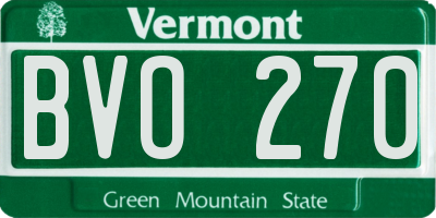 VT license plate BVO270