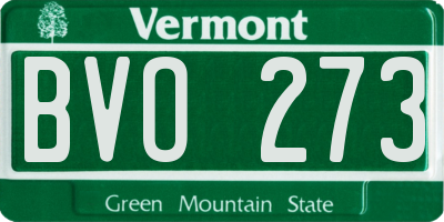 VT license plate BVO273