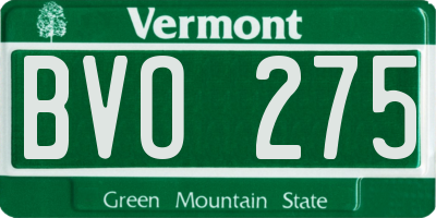 VT license plate BVO275
