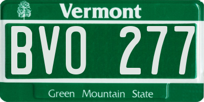 VT license plate BVO277