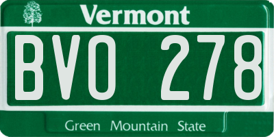 VT license plate BVO278