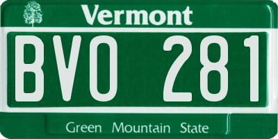 VT license plate BVO281