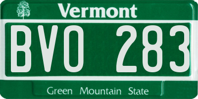 VT license plate BVO283
