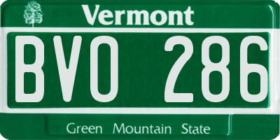 VT license plate BVO286