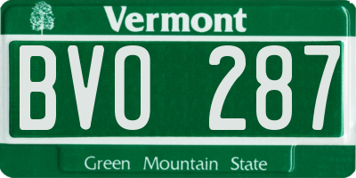VT license plate BVO287