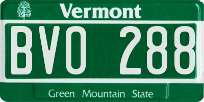 VT license plate BVO288