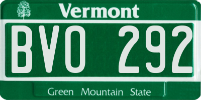 VT license plate BVO292