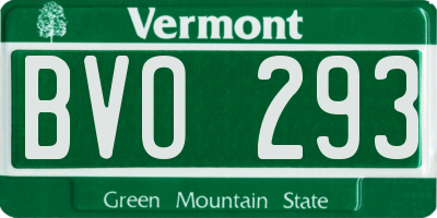 VT license plate BVO293