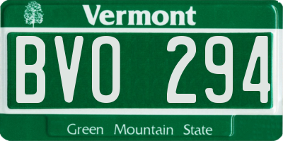 VT license plate BVO294