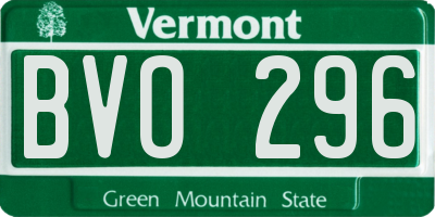 VT license plate BVO296