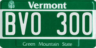 VT license plate BVO300