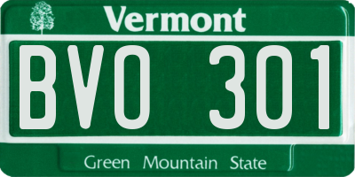 VT license plate BVO301