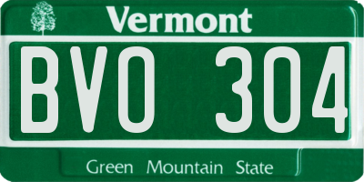 VT license plate BVO304