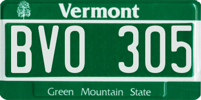 VT license plate BVO305