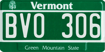 VT license plate BVO306