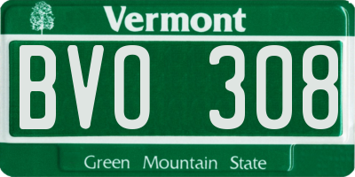 VT license plate BVO308