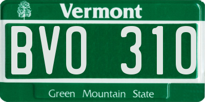 VT license plate BVO310