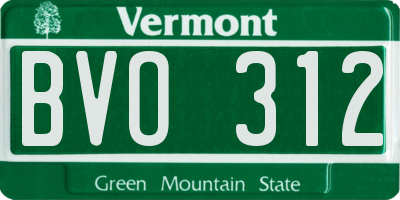 VT license plate BVO312