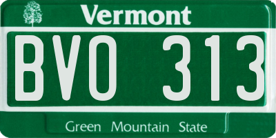 VT license plate BVO313