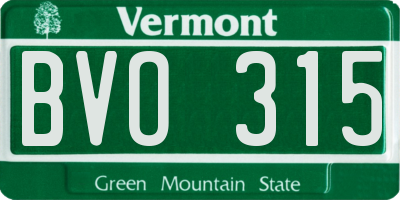 VT license plate BVO315