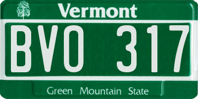 VT license plate BVO317