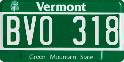 VT license plate BVO318
