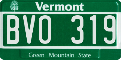 VT license plate BVO319
