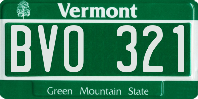 VT license plate BVO321