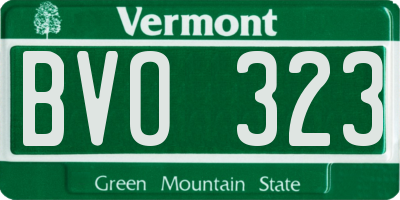 VT license plate BVO323